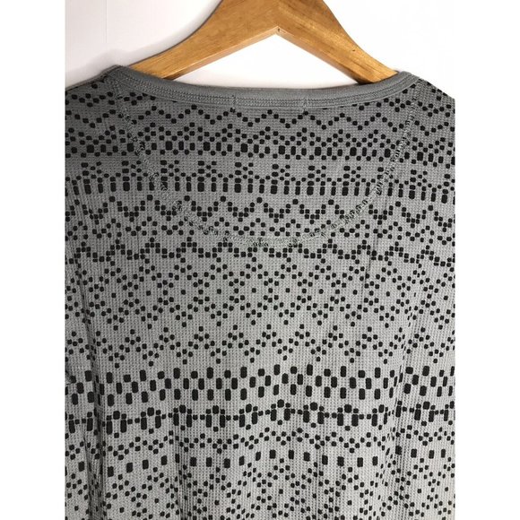 Orvis Womens Medium Waffle Thermal Top Long Sleeve Gray Black Stretch Modal - Picture 8 of 8